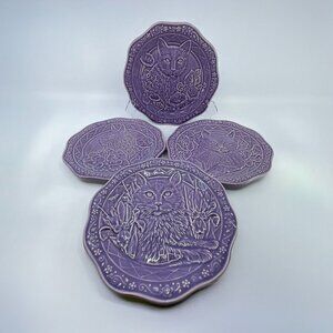 patience brewster cat themed decorative plates set of 4 the meow collection